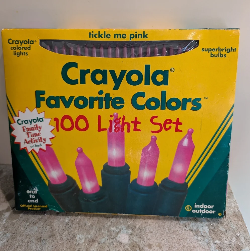 Crayola Favorite Colors Lights 100 Superbright Set TICKLE ME PINK New Vtg 1996